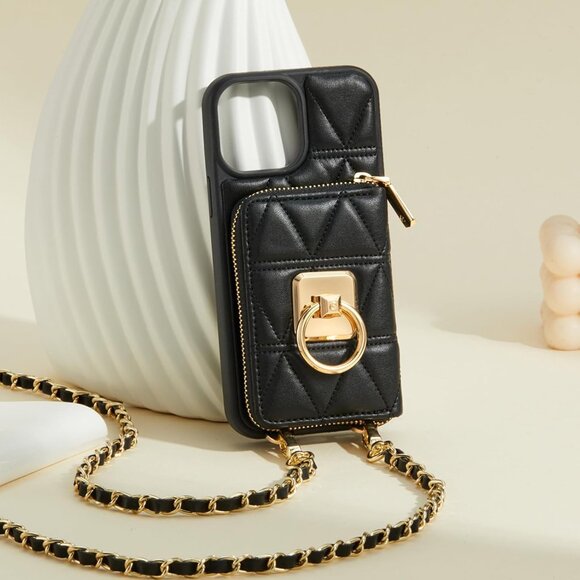 iPhone 13/14 Case Wallet with Card Holder,360 Rotation Ring - Picture 1 of 5